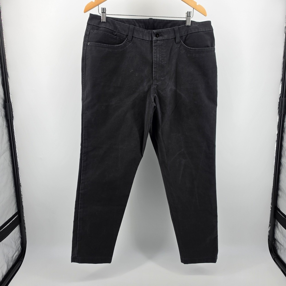 Lululemon ABC Pants Mens 35X28.5 Black Slim Fit Five Pocket Cotton Blend LM5AY4S